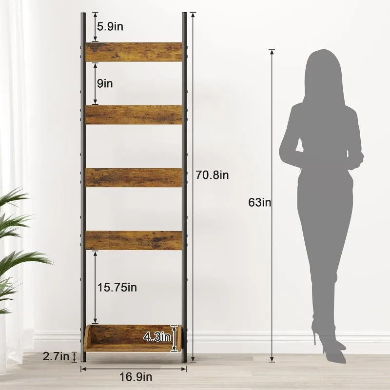 Blanket Ladder, 4-Tier Blanket Rack with Storage Ladder Shelf, Towel Rack Stand for Bathroom