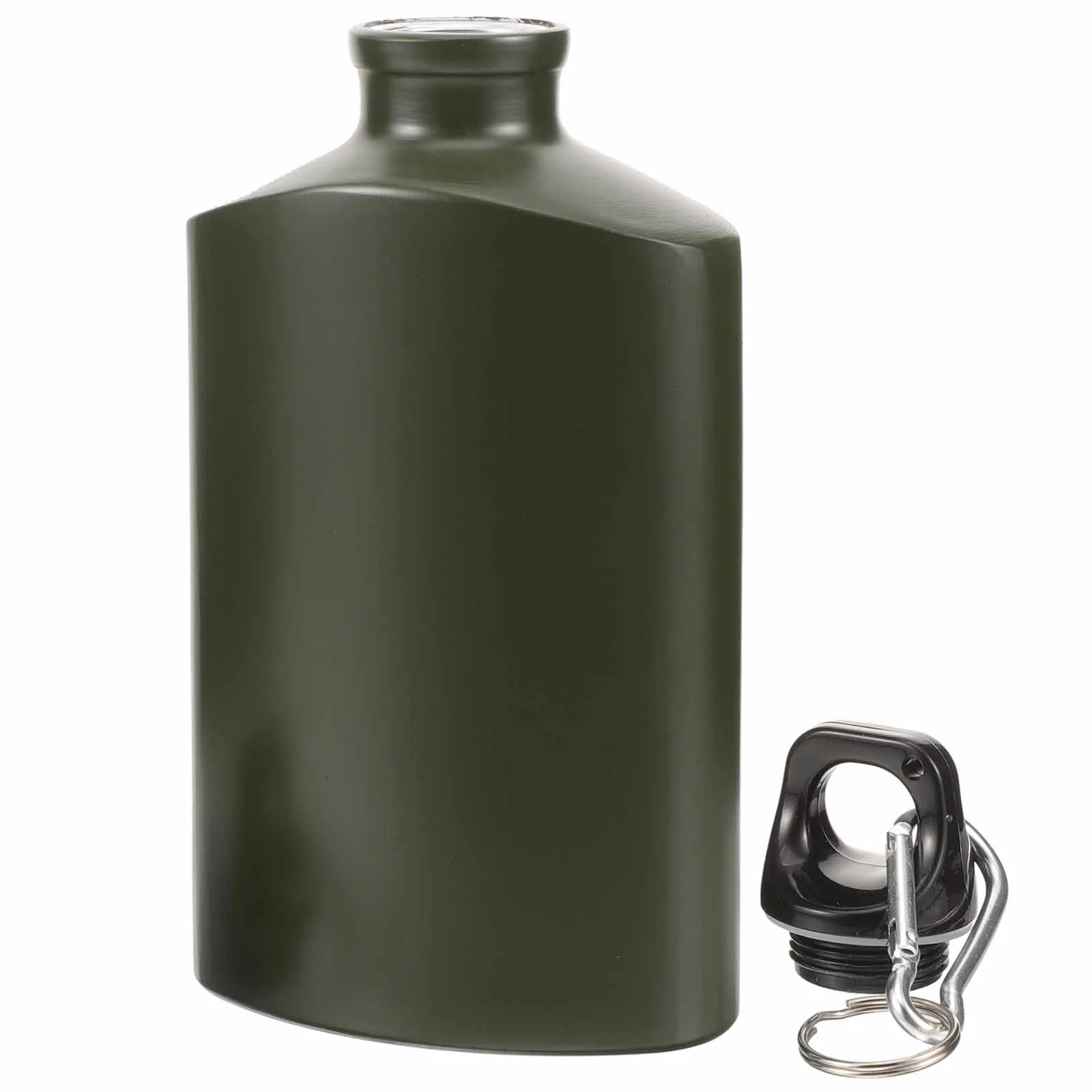 

Aluminum Flat Kettle Hiking Camping Travel Outdoor Supplies Portable 1 Piece (black 500ml) Canteen Water Bottle