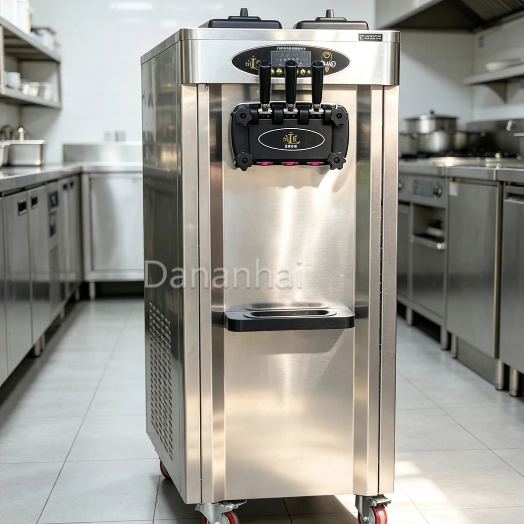 Vertical Soft Ice Cream Machine Commercial Vertical 2+1 Flavor Multi Functional Strawberry Popsicle Machine