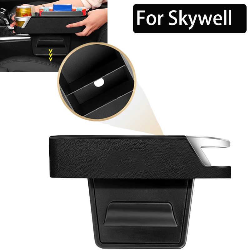 

Upgrage ABS PU Leather Car Seat Gap Bag Case Storage Box For Skywell ET5 Skyworth EV6 2021 2022 Auto Interior Accessories