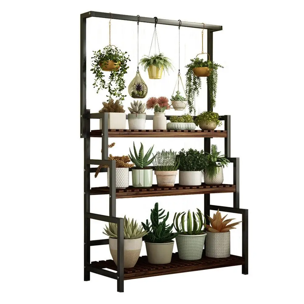 Garden Home Decor Shelf 110Lbs 3Tier Hanging Plant Stand Rack Flower Pot Display