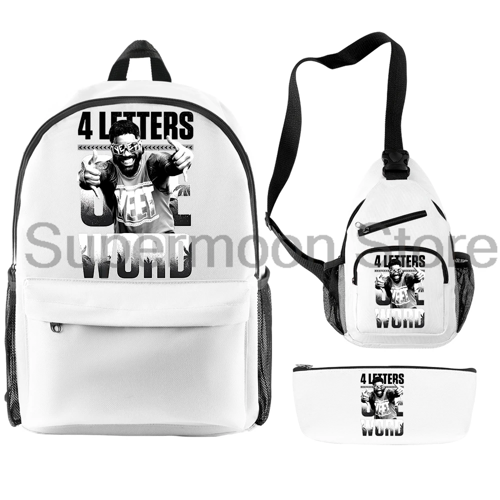 Jey Uso Quattro Lettere Una Parola Merch 3 pz/set Zaino Borsa a Tracolla Donna Uomo Zaino Casual Daypack Borse da Viaggio all'aperto