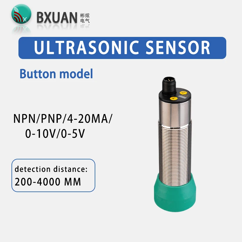 BXUAN Ultrasonic Sensor M30 Switching Output NPN PNP Analog Output4-20mA/0-10V long Distance 8 meters Proximity Switching Sensor