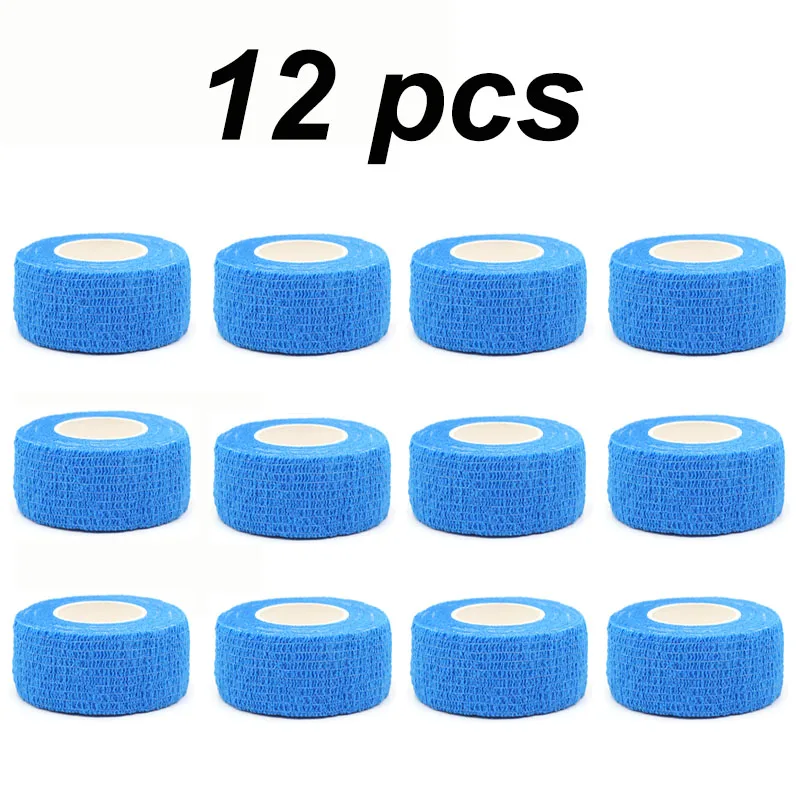 2.5cm Self-Adhesive Cohesive Bandage Wrap, Elastic Sports Tape Roll for Finger Wrist Sprain, Pet First Aid Dressing (2-48pcs)