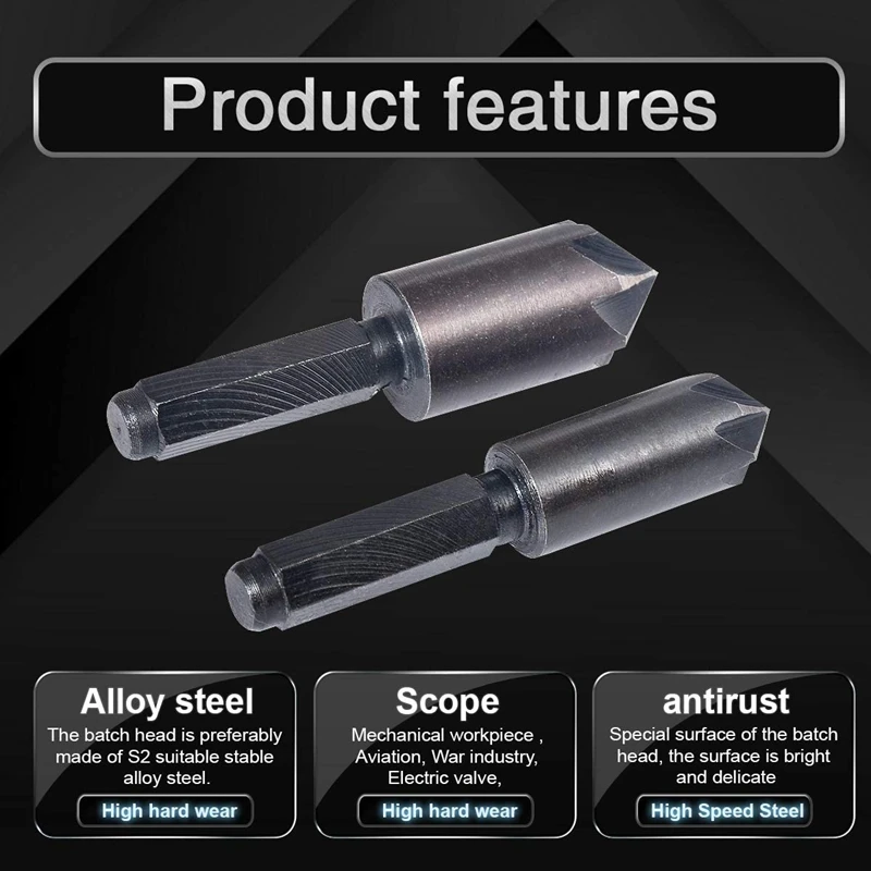 โปรโมชั่น! 2ชิ้น7ขลุ่ย Countersink set Mata Bor HEX Shank Countersink บิตเจาะ Countersink เครื่องมือตัดงานไม้