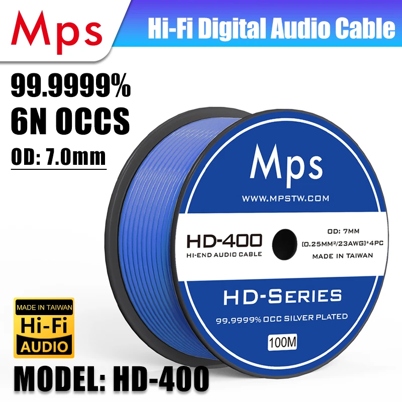 HiFi MPS HD-400 HiFi 99,9999% OCC Posrebrzany kabel audio DAC PC Cyfrowy kabel do transmisji danych audio