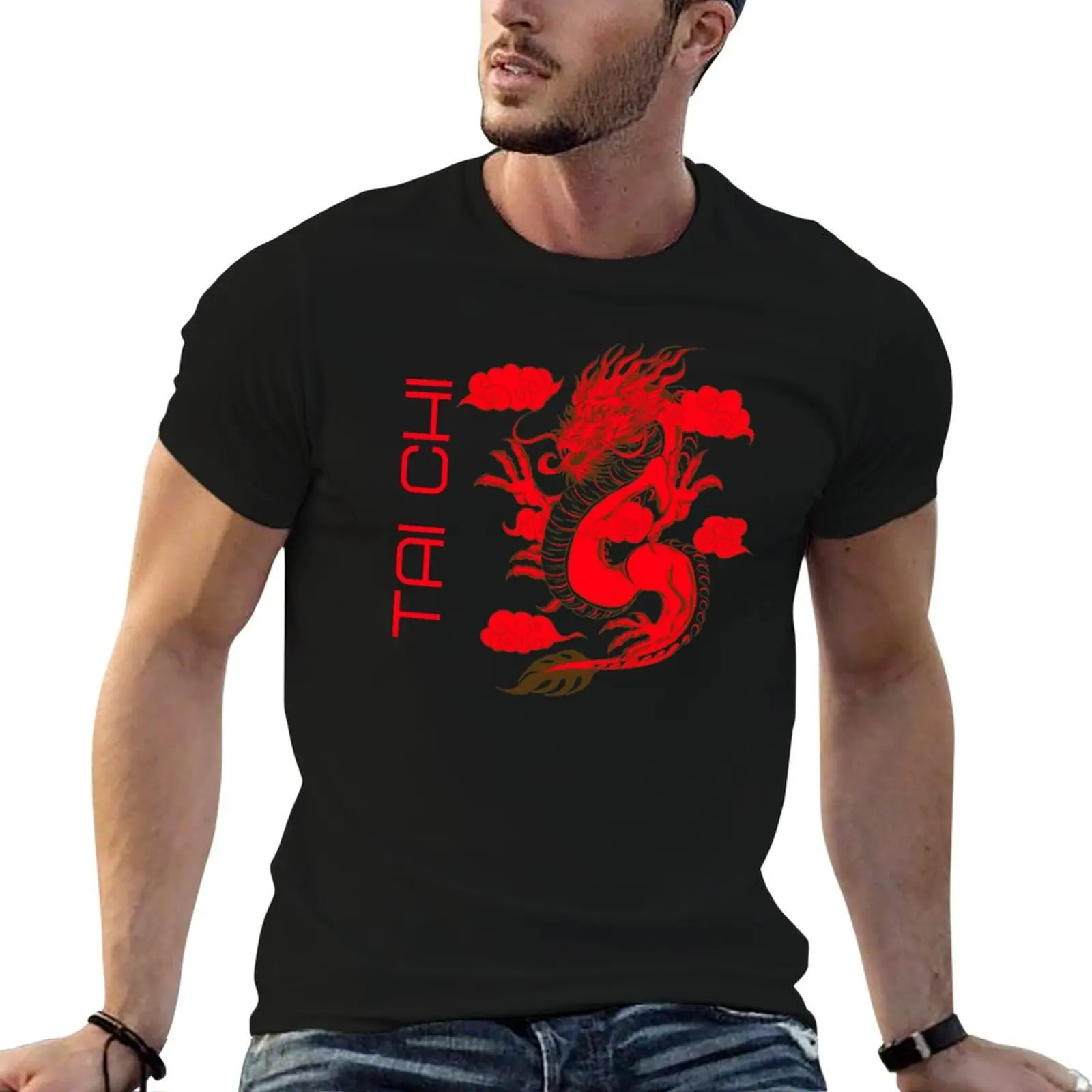 

Tai Chi dragon T-Shirt t shirts for man cotton man t shirt cotton T-Shirt