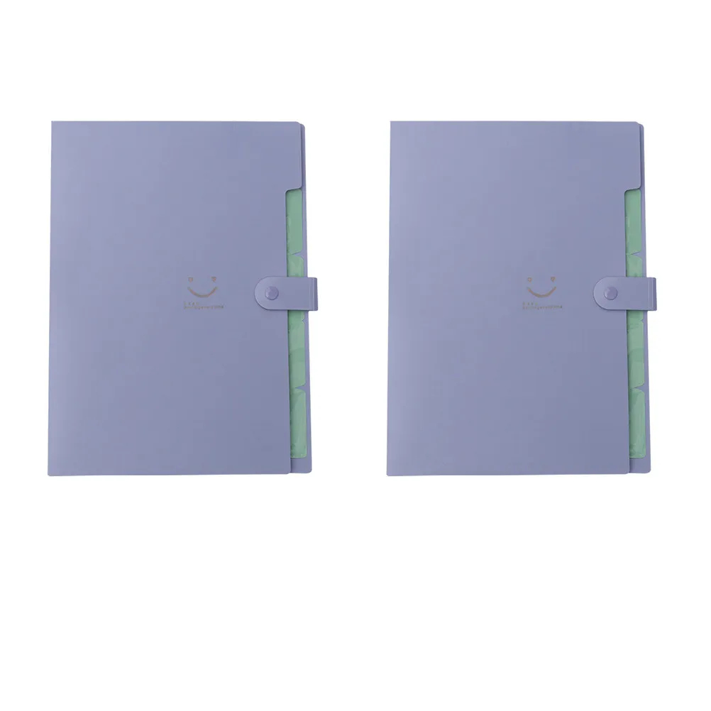 

2Pcs A4 Plastic File Folder Lightweight Shatterproof Multi-Layer Classified Document Organizer for Office School Home Use Purple
