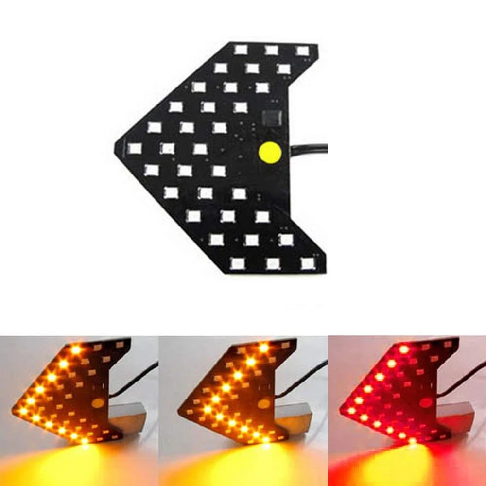 

1PCS Dynamic Arrow Sequential Panel For Car Rear View Mirror Indicator Safe Signal Rearview Mirror Light 33 SMD LED Red Amber