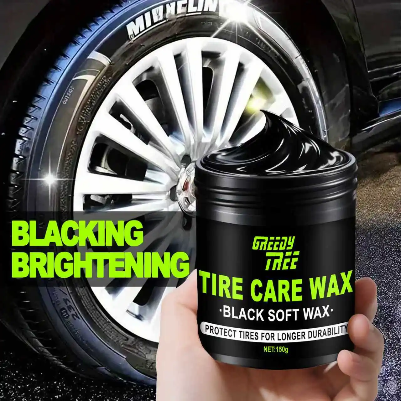 Tire Shine Spray and Dressing – High Gloss Black Tire Polish with UV Protection, Long-Lasting Tire Coating for Cars – Restores