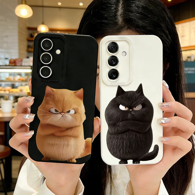 Niedliche Coole Katzenmuster-Silikonhülle für Samsung Galaxy S25 S24 S23 Ultra S22 S21 Plus FE A16 A15 A56 A55 A54 A53 A36 5G Funda – Detail 1