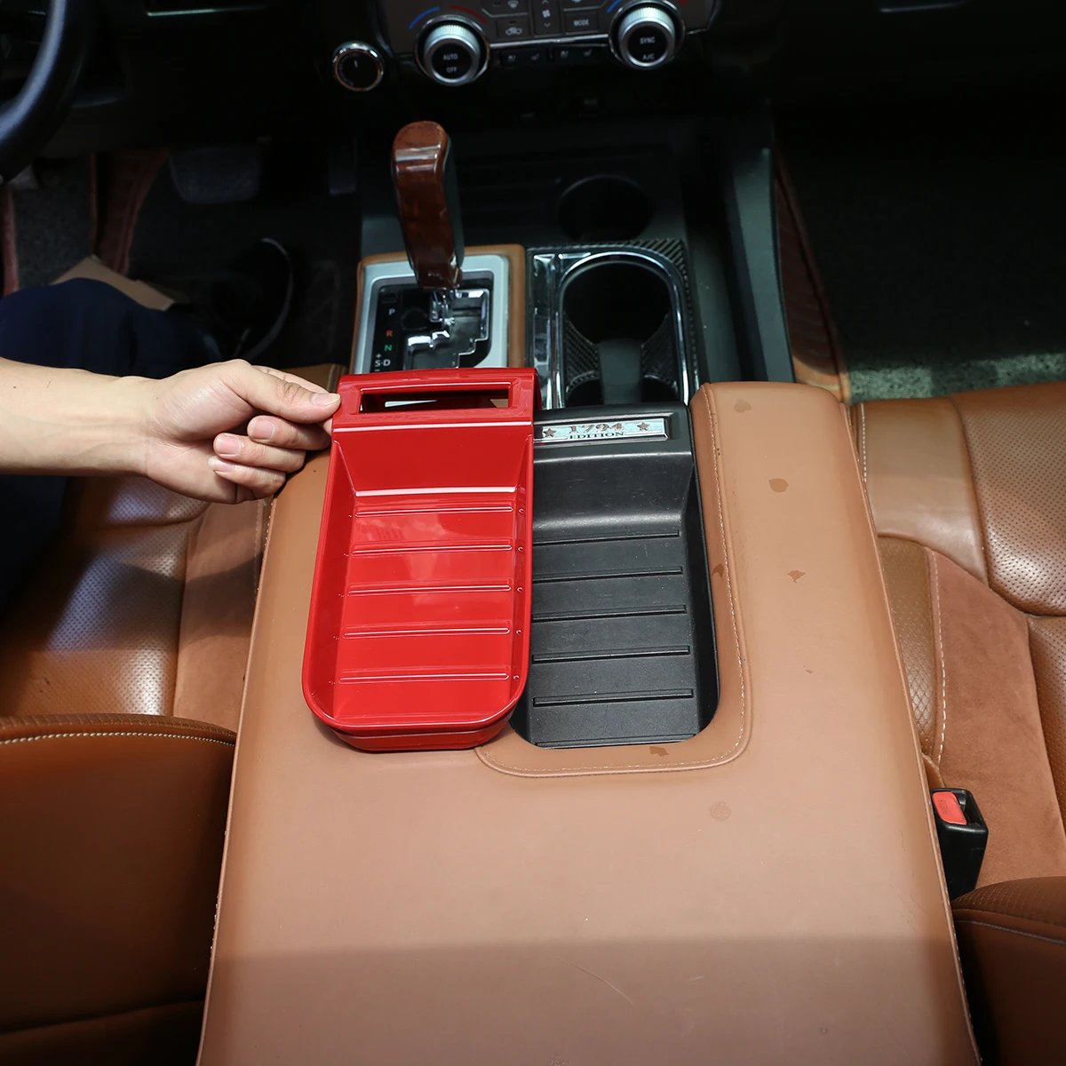 

For Toyota Tundra 2014-2021 ABS Matte Black Car Center Control Armrest Box Frame Panel Cover Trim Sticker Car Accessories