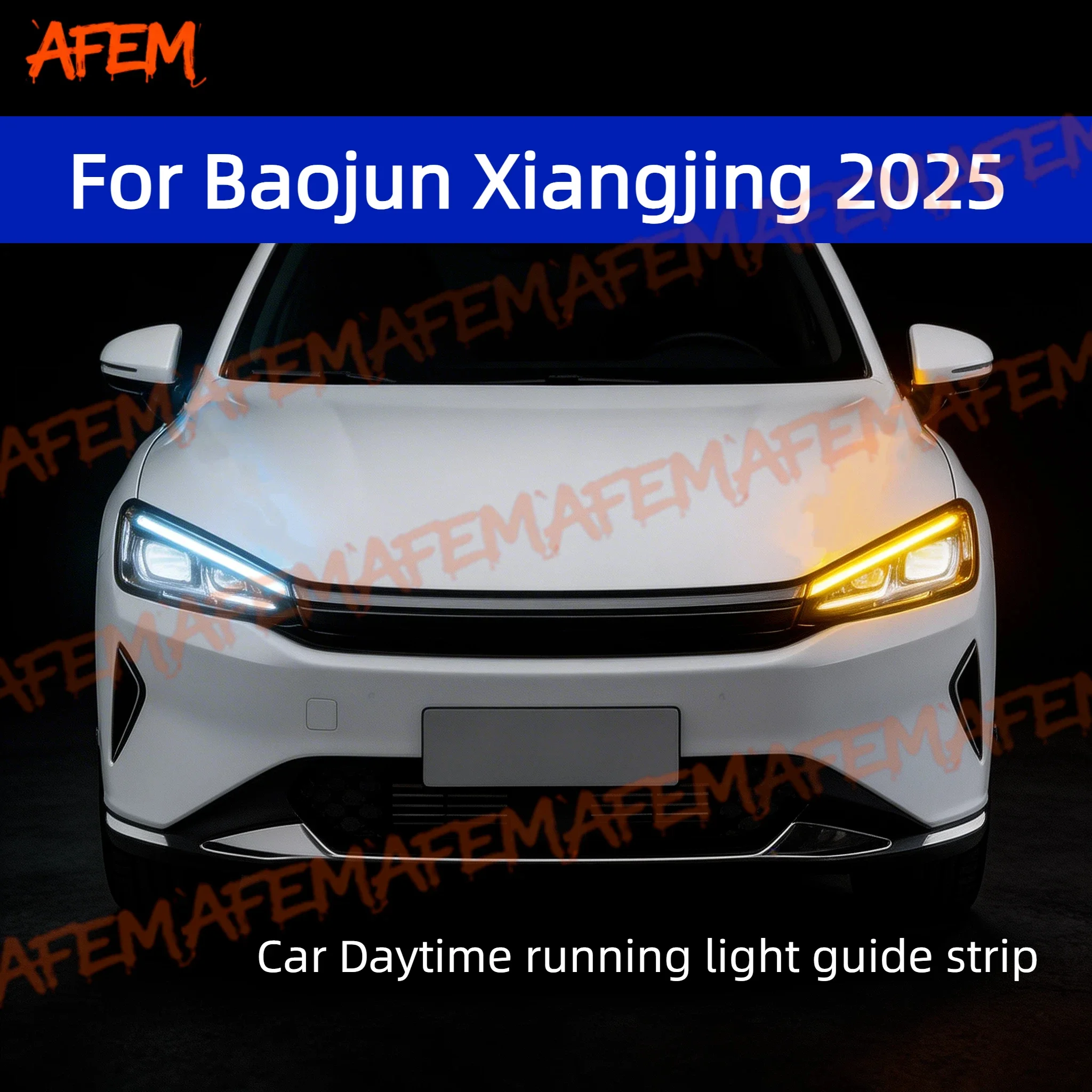 

For Baojun Xiangjing 2025 Daytime Running Light Guide Strip Auto LED DRL Daytime Running light Flexible Decorative Ambient Lamp