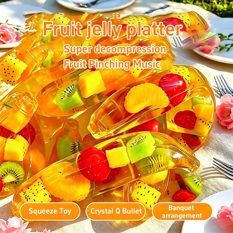 Creativity Jelly Banana Squishy Pinch Asmr Anti Stress Relief Toy Fidget Toy Big Mud Banana Gummy Toy Squeeze Ball Perfect Gift