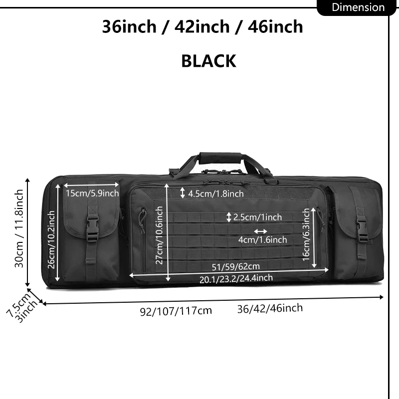 حقيبة صيد خارجية بسحاب قابل للقفل ، حقيبة ظهر مقاومة للماء ، حقيبة ظهر للنقل ، نظام رخوي ، إكسسوارات صيد ، 46"
