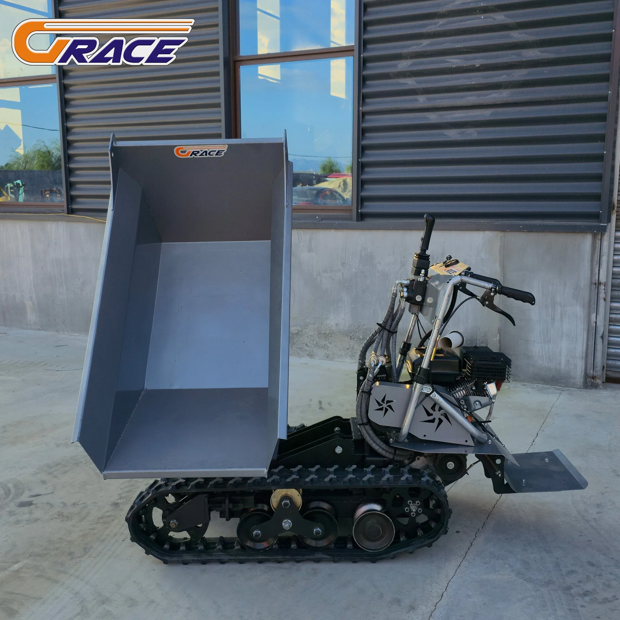 Truk Dumper Mini Berkualitas Tinggi 500 800 1000kg Hidrolik untuk Kebun, Mini Dumpers, Agen Pemasok, Self-Loading Micro Tracke