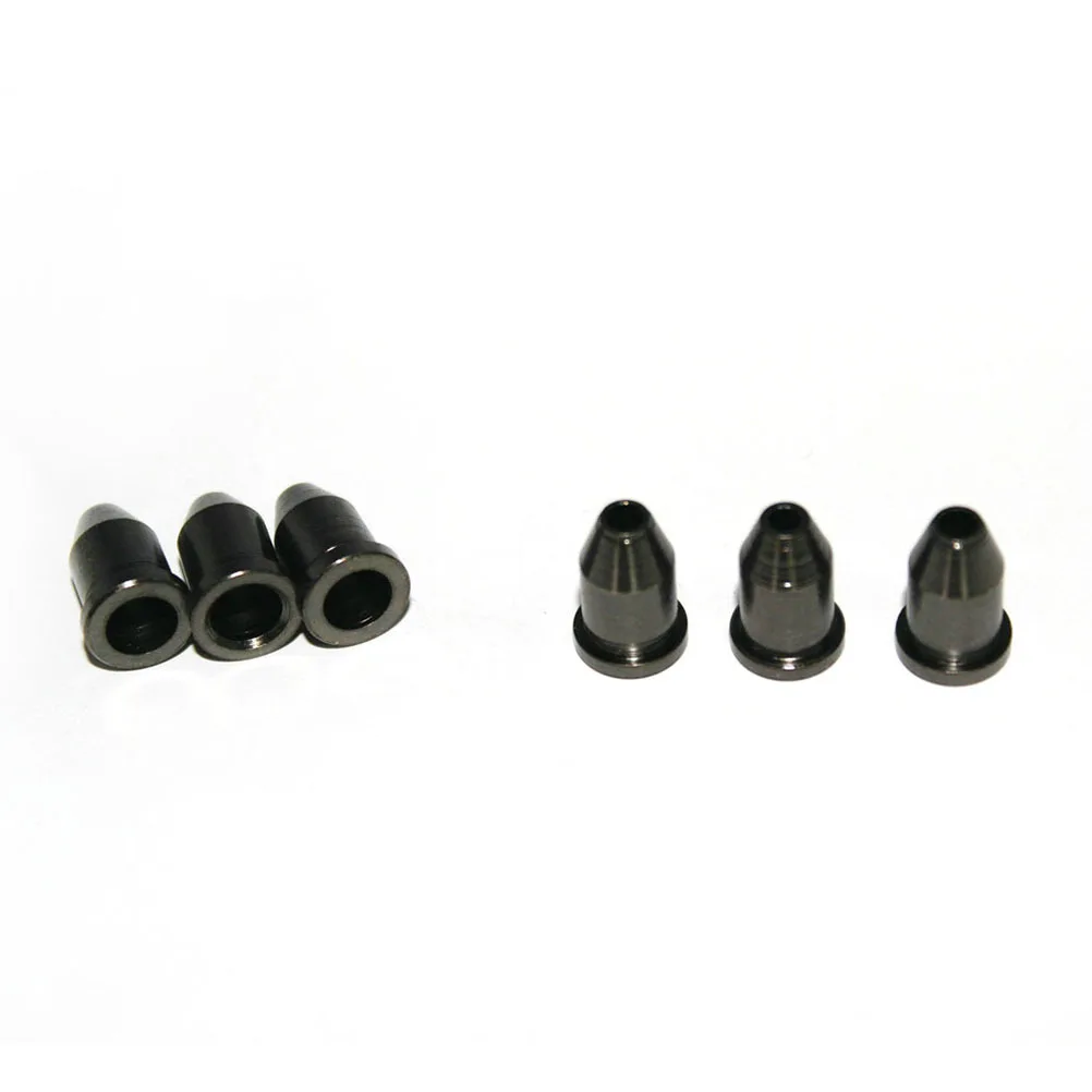 

6Pcs Bullet Shape Guitar String Through Body Ferrules External Thread Caps for String Through Body Build Repair Black