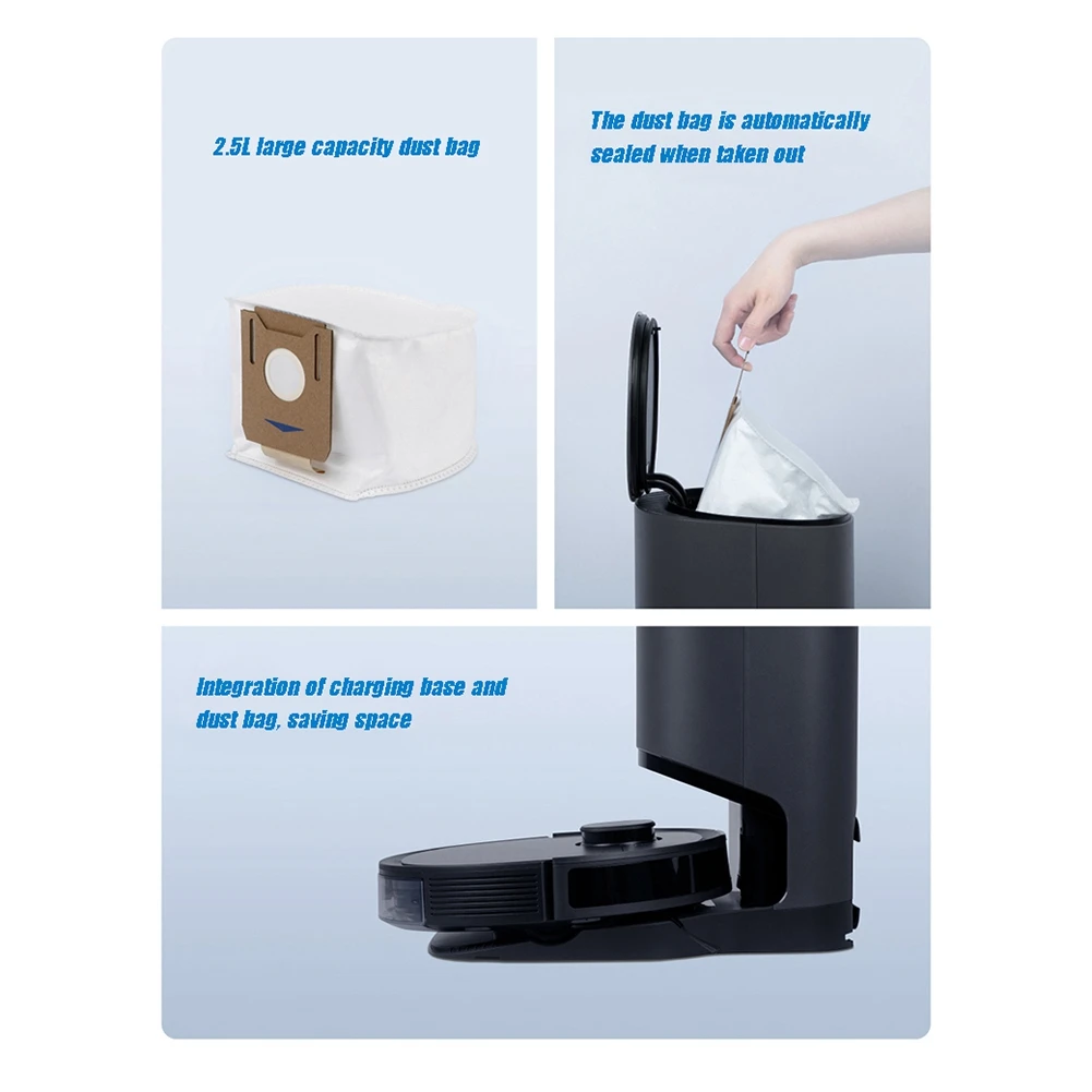 6 قطعة ل Ecovacs Deebot Ozmo T8 / Aivi / Max N8Pro / T9 / T9Max جهاز آلي لتنظيف الأتربة أجزاء كيس الغبار