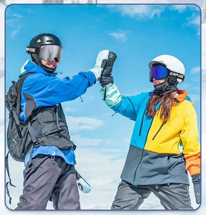 Kapvoe Photochrome Skibrille, magnetische Antibeschlaggläser, UV400-Schutz, für Herren und Damen, Skibrille, Schnee-Sonnenbrille, Sportbrille – Detail 18