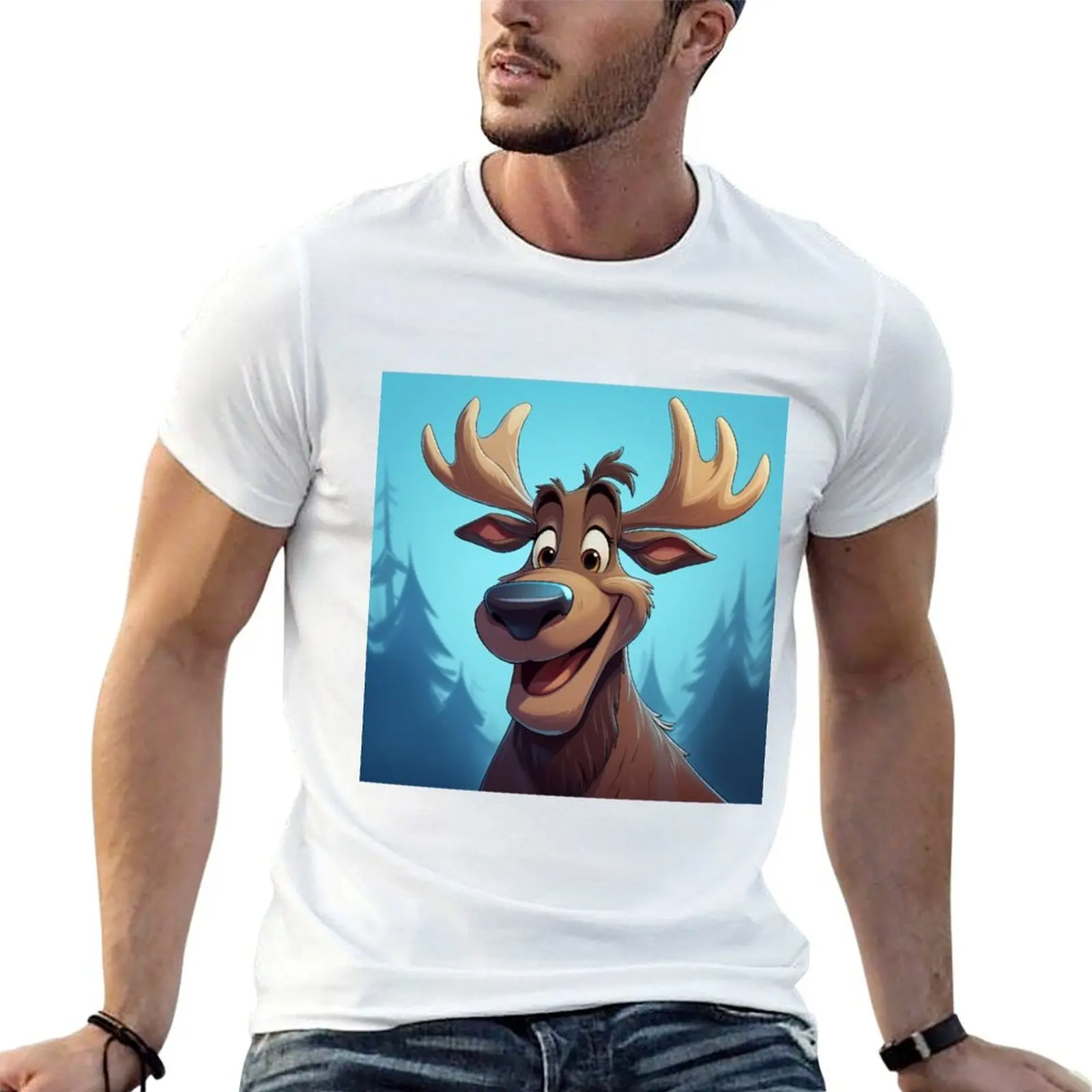 

Cartoon Moose 1 T-Shirt t shirts for man cotton funny g man t shirts for men cotton t shirt man T-Shirt