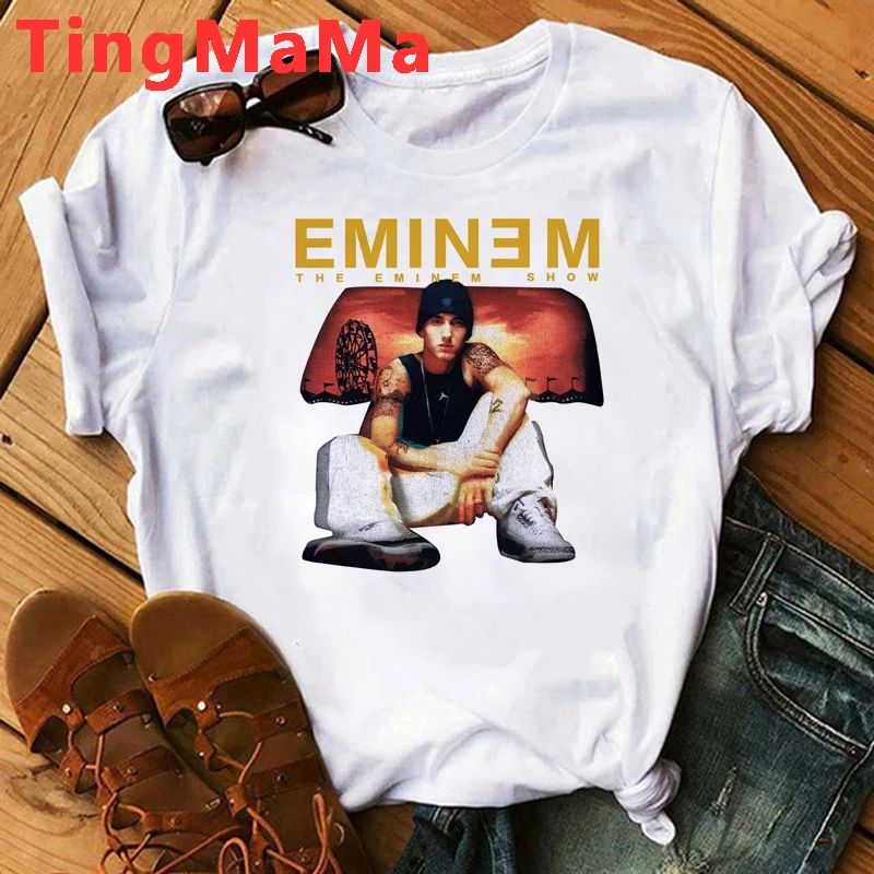 Eminem Anger Management Tour 2002 T Shirt Men  Vintage Harajuku Funny Cartoon Punk Unisex Hip Hop Tops Graphic Tees Male