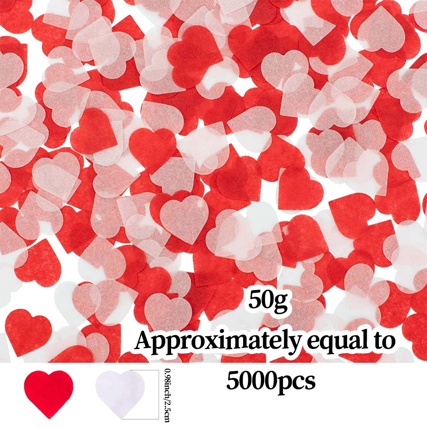 2500-teiliges herzförmiges Herzpapier, Tischdekoration zum Valentinstag, handgehaltenes Wurfkonfetti für Hochzeiten, Ballonfüllung – Detail 8