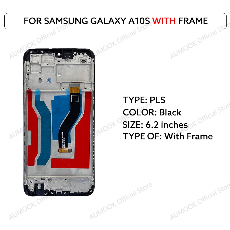 6.2 "PLS LCD Voor Samsung Galaxy A10S A107 Lcd Touch Screen Digitizer Vergadering Panel Met Frame A107F A107M reparatie Onderdelen