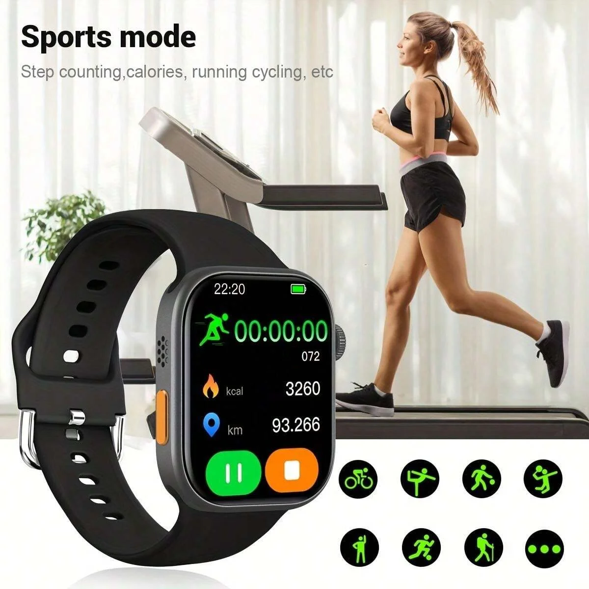 Новые спортивные умные часы 2026, несколько спортивных режимов, беспроводной вызов/набор номера, просмотр напоминаний о сообщениях, подходят для мужчин и женщин