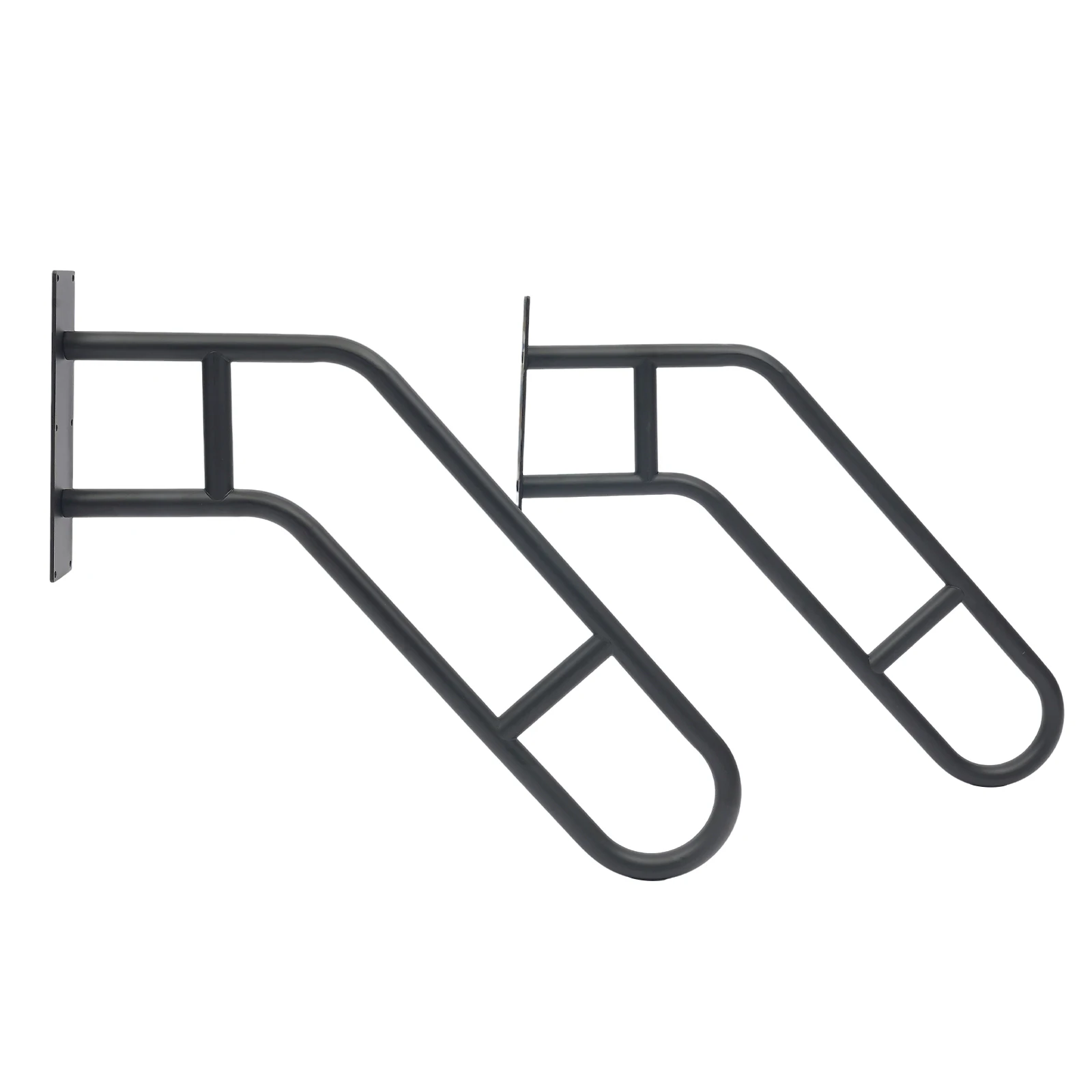 30 * 25.8 بوصة 2 قطعة درابزين أسود للخطوات الخارجية، درابزين سلالم مثبت على الحائط للأطفال وكبار السن والنساء الحوامل والمعاقين #4