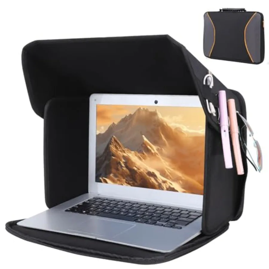Laptop Sun Shade Laptop Sun Glare Shield Privacy Screen Hood Lightweight Laptops Sunshade Bag for Working Outside Portable Shie