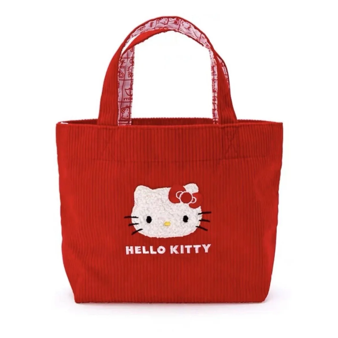 

Kawaii Sanrio HelloKitty Cute Handbag Anime Cartoon Corduroy Shoulder Bag Girly Heart Tote Bag Portable Handy Bag Christmas Gift