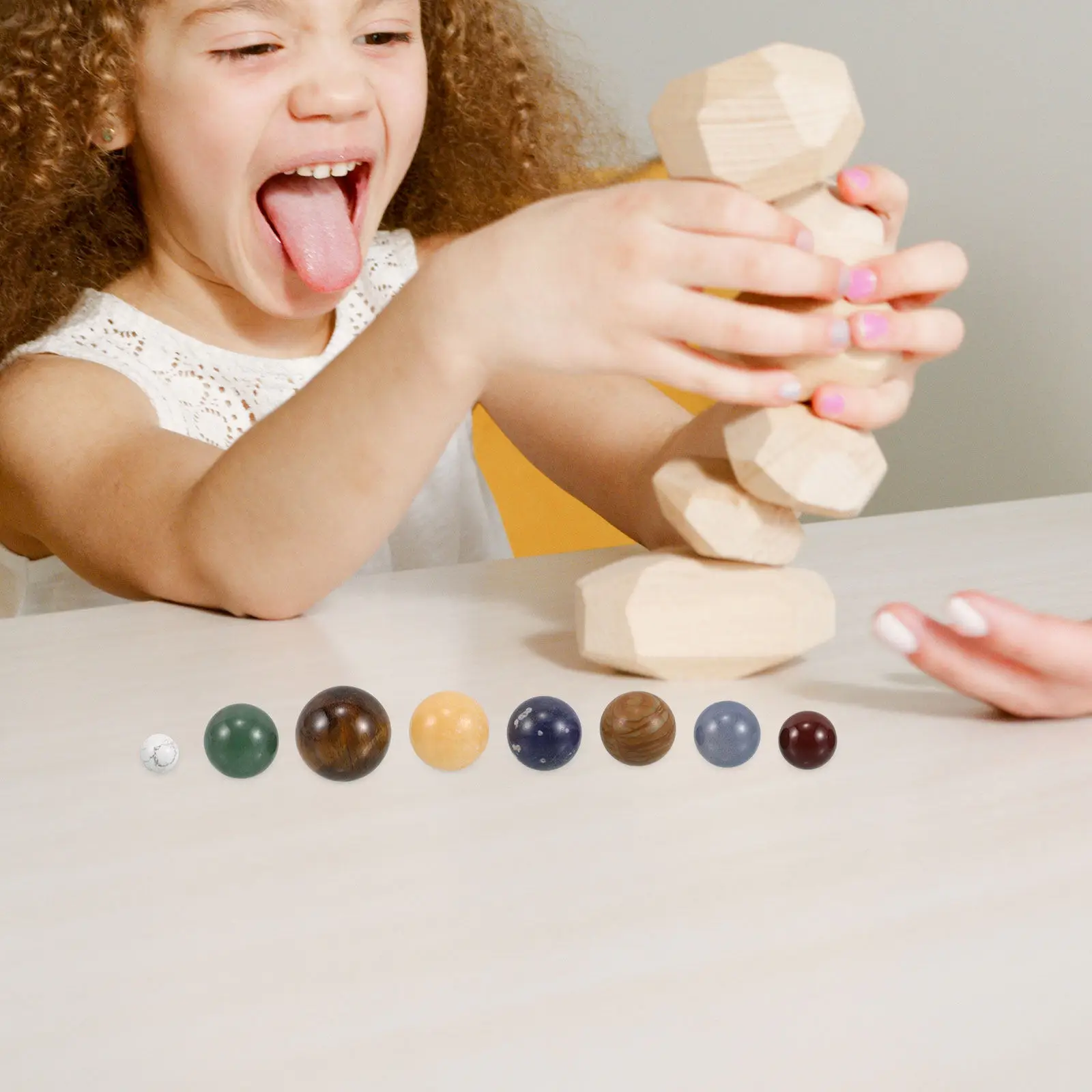 

1 Set Solar System Natural Stone Planet Balls Educational Desktop Decoration Science Learning Kit Outer Space Planets