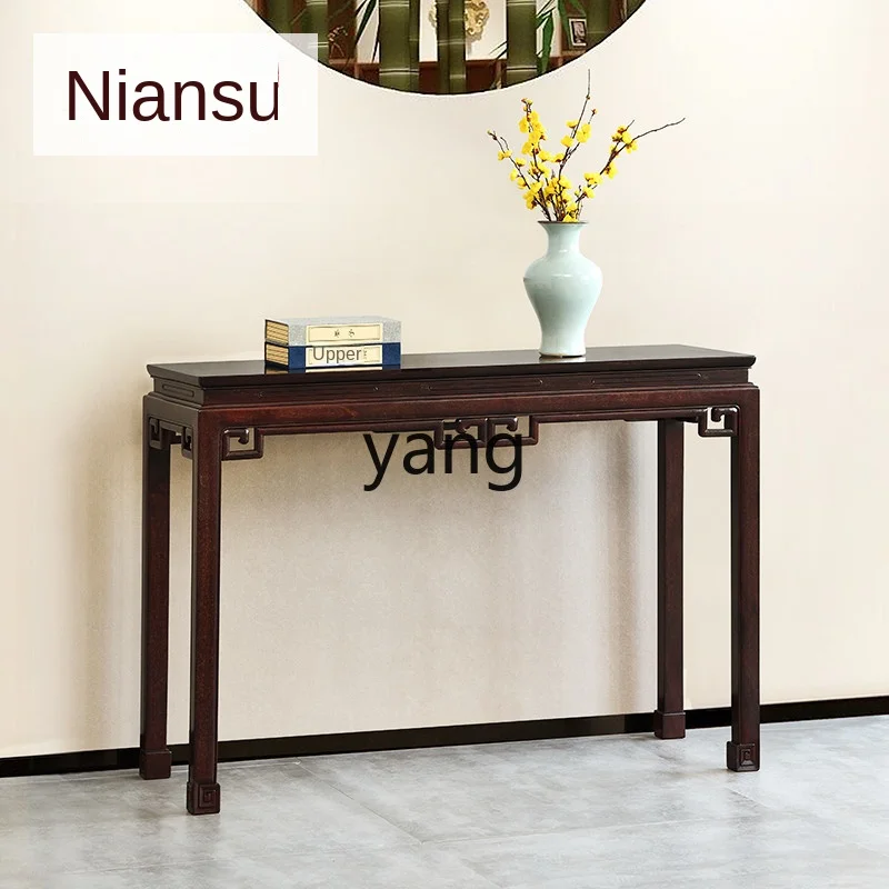 Yhl Suzuo Custom Zambia Red Sandalwood a Long Narrow Table Zen Living Room Flat Long Narrow Table Console Tables