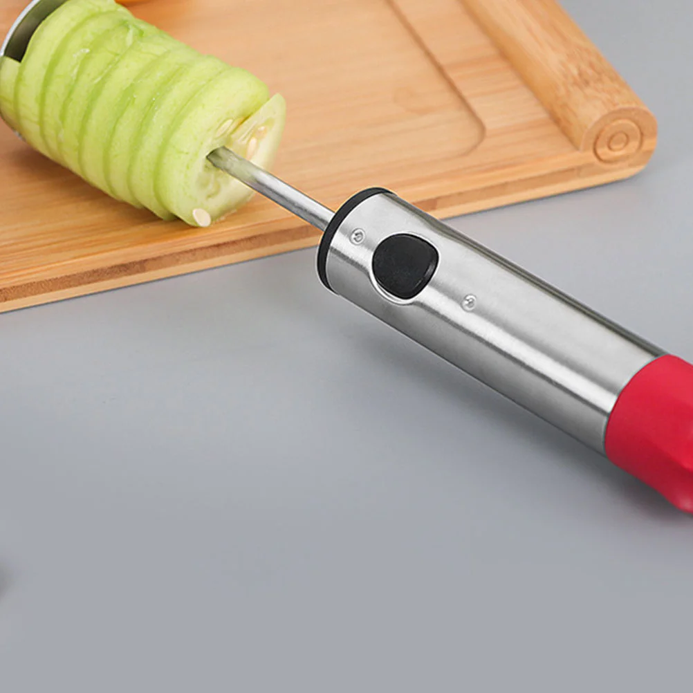 Vegetable and Fruit Digging Rotator Corer Remover Punch Hole Coring Tool Cherry Pitter Red Child