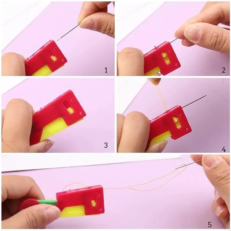 9Pcs Machine Needle Inserter with Seam Unpicker Thimble Plastic Needle Threader for Embroidery Stitching Clothing Repair 