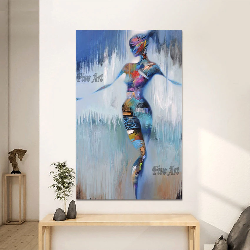 

3d Figure Wall Abstract Art Simple Design Modern Picture Unframed Sexy Nude Girls Acrylic Painting Canvas Roll Artwork Showpiece