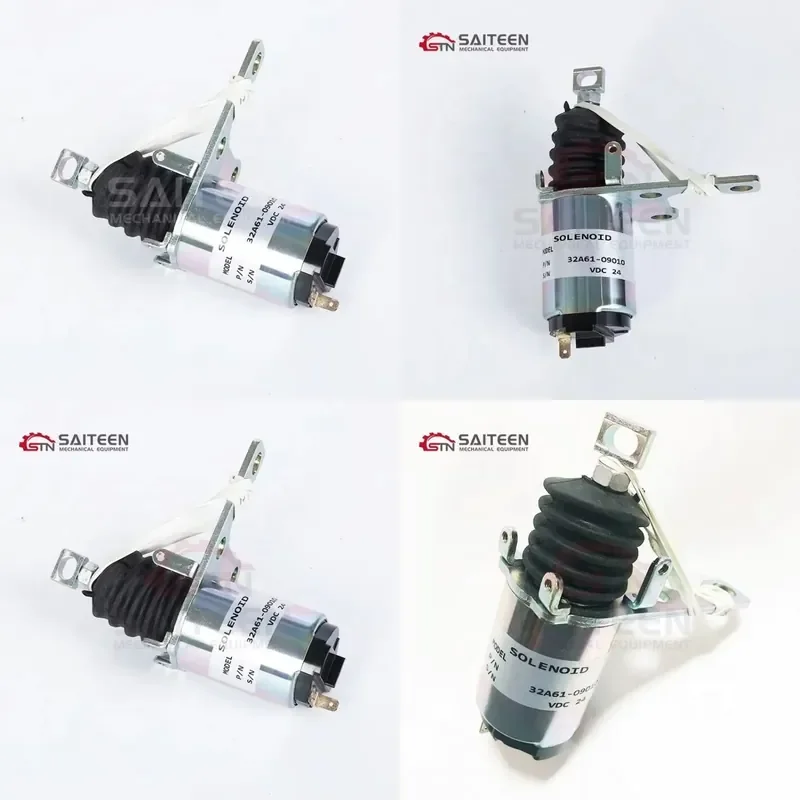 Excavator Spare Parts Stop Solenoid Valve for 4M40 ME736957 Flameout Switch Solenoid Valve 32A61-09010 32A61-09020
