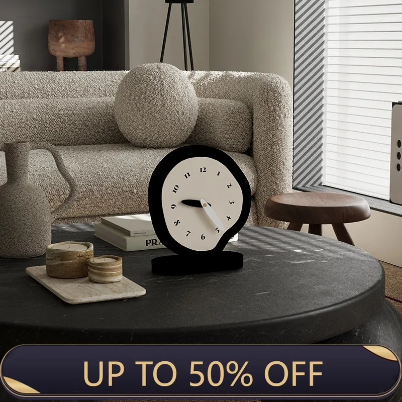 Cream Living Room Entrance Desktop Ornaments Hour Clock Pendulum Desktop Mute Creative High Value Premium Feeling