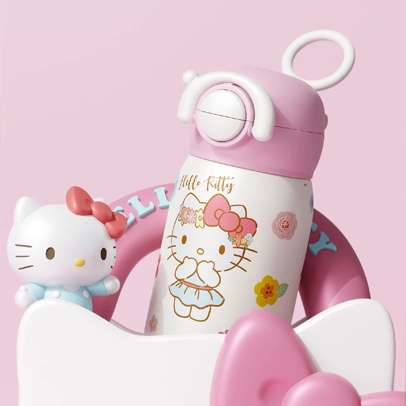 Neue Sanrio 220 ml Wasser Tasse Cartoon Hellokitty Kuromi Klavier Doppel Trinken Isolierte Tasse Für Student Mini Tasche Tragbare Tasse geschenk