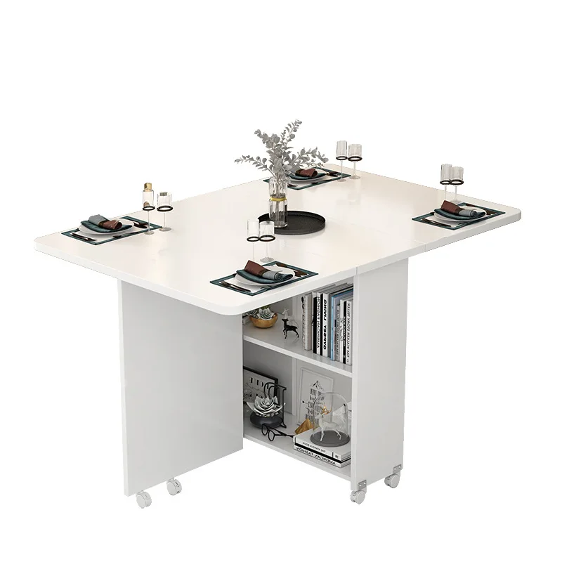 

Folding dining table household small apartment simple rectangular ultra-thin multi-functional mobile rental room