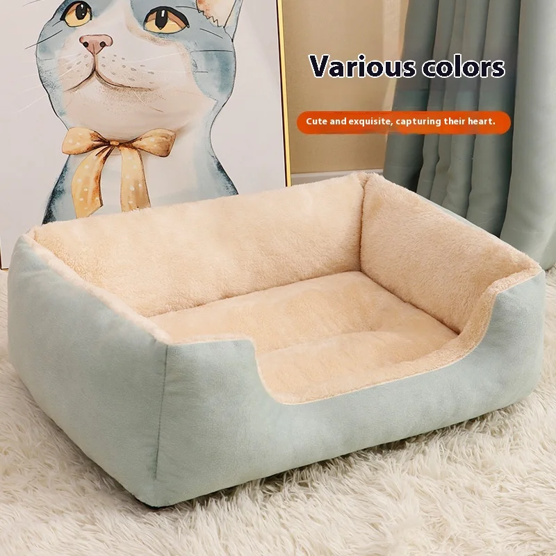 سرير قطط شتوي سميك ودافئ، أفضل سرير كلب أليف، بيت الكلب، دفء شتوي عالمي لجميع المواسم، غير قابل للانزلاق وقابل للغسل