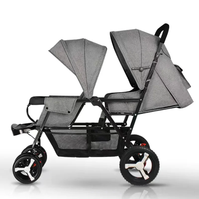 

Детская коляска с высоким пейзажем, легкая складная, может сидеть и лежать, двуспальная детская коляска Bb