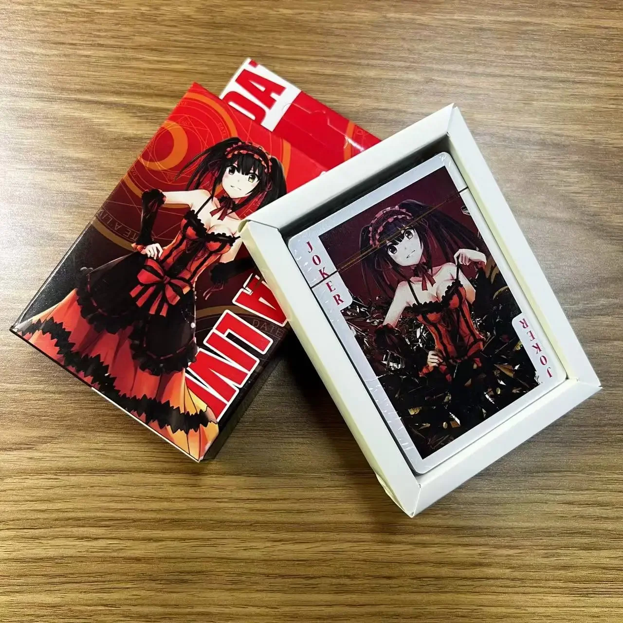 54pcs Cards Anime Poker Card Date A Live Cosplay Board Game Cards Hardcover Collection Toy Gift With Box