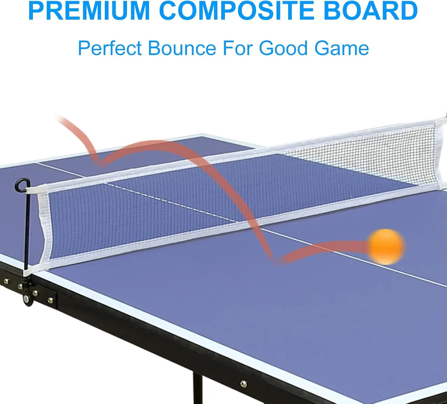 4.5/6ft  Portable Ping Pong Tables Set, Foldable Table Tennis Table with Net, 2 Paddles & 3 Balls, Family Game Tables for Indoor