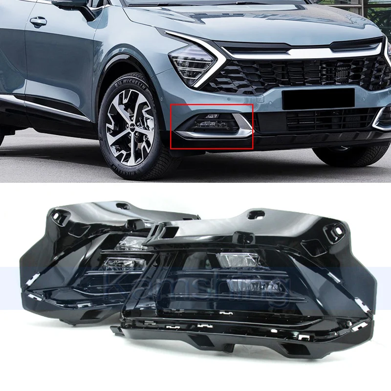 

Kamshing 1pair LED Daytime Running Light For Kia Sportage KX5 2021-2023 DRL Front Bumper Foglamp Signal Light Driving lamp