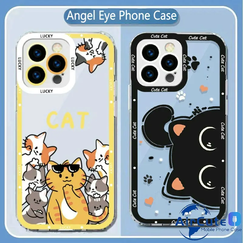 

For iPhone 17 Air 16 15 14 13 12 11 Pro X XR XS Max 8 7 6 6S + Plus SE 2020 Angel Eyes Clear Protect Camera Duck Cat Soft Case