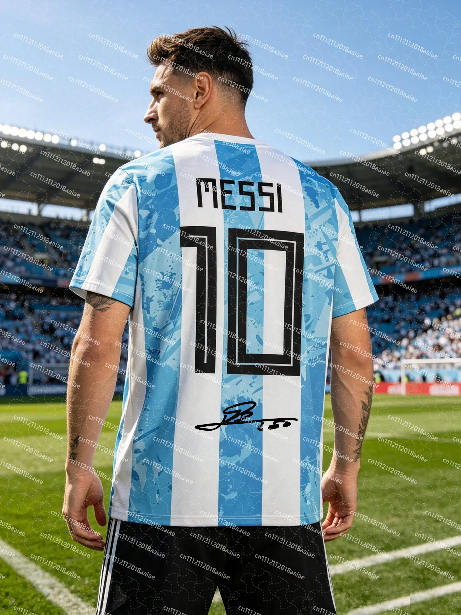 2026 Argentina round neck football T-shirt, legendary number 10 jersey, fans support fashion, breathable sports, keep going