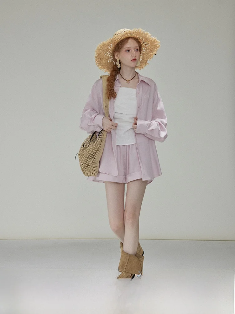 

Simple Stripe Sauce irt Loose orts Embroidered Flower f Skirt Breathable Summer Women's Long Sve Thin irt