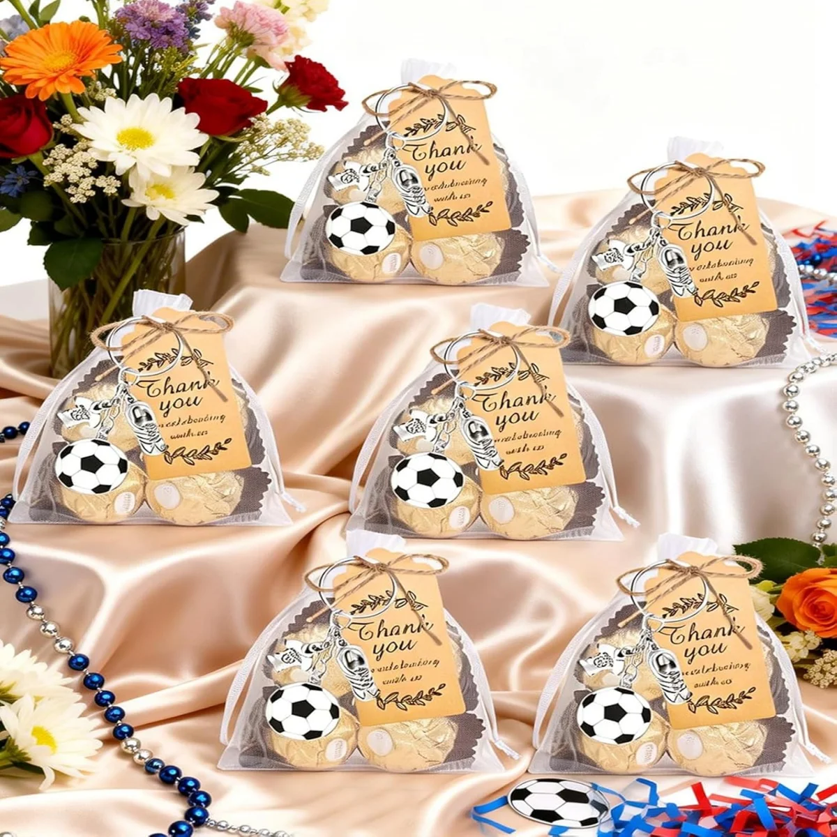 15 Stück/5 Sets Fußballspieler-Schlüsselanhänger, geeignet als Geschenke für Festivalpartys, Abschlussfeiern, Halloween und Weihnachten – Detail 3