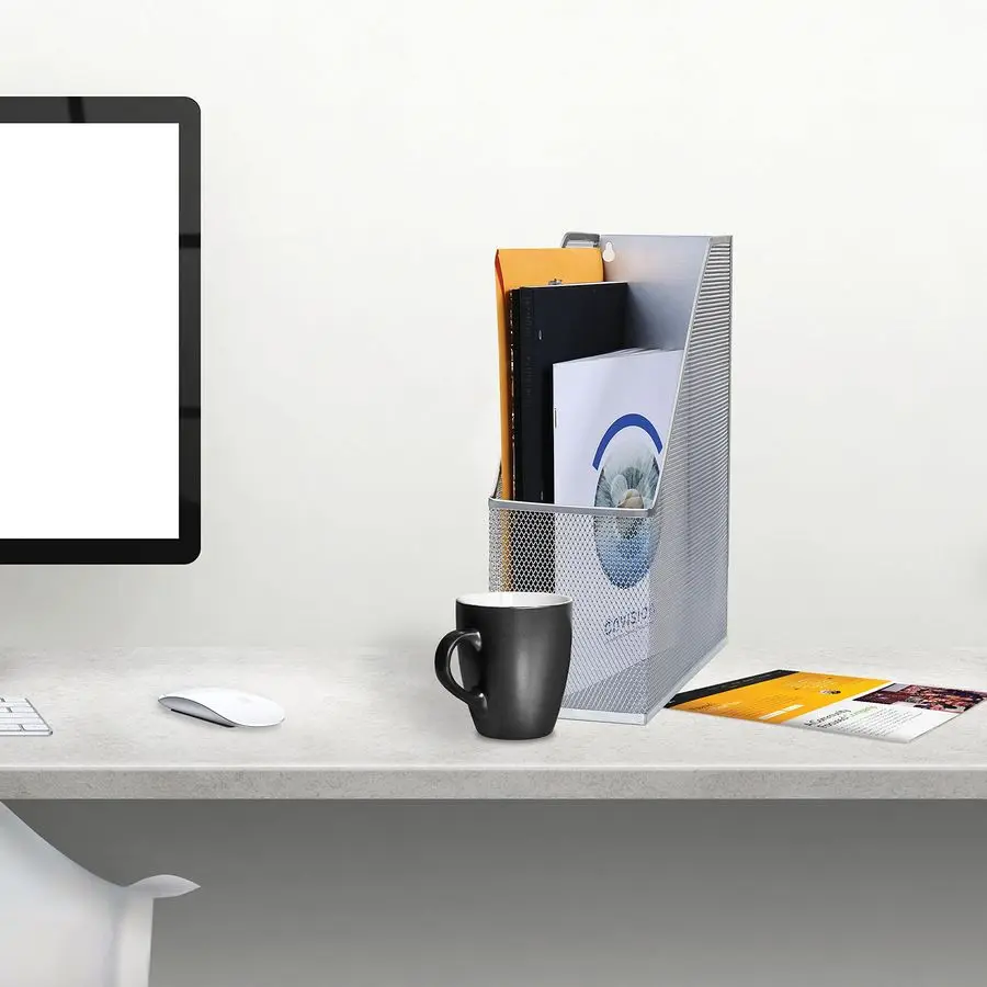 Steel Mesh Wall Magazine File Holder for Home amp Office Organization, Serves as a Magazine Rack, Desk Organizer, Letter and Mai